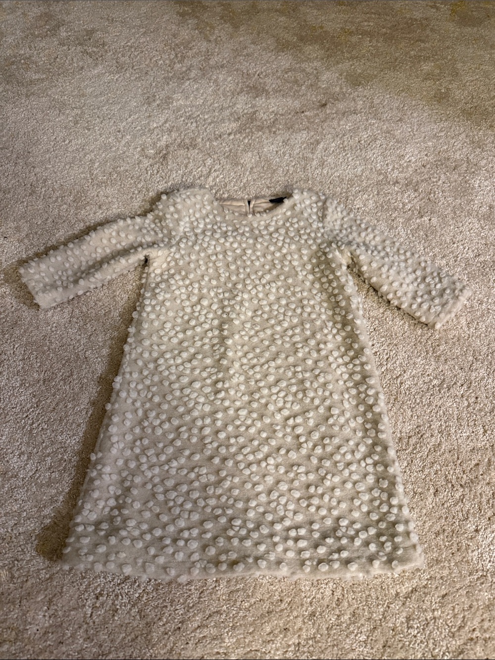 GAP Ivory Pom-Pom Textured Party Dress